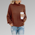 Lenora — Women's High-Neck Draped Sweater