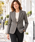 Women's Wool Blend Blazer — Single-Button Tailored Blazer