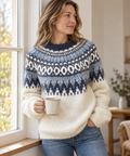 Women's Fair Isle Sweater — Oversized Nordic Knit Turtleneck