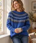Women's Fair Isle Sweater — Oversized Nordic Knit Turtleneck