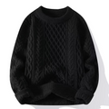 Women's Fisherman Cable-Knit Sweater in Black
