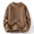 Women's Fisherman Cable-Knit Sweater in Brown