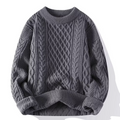 Women's Fisherman Cable-Knit Sweater in Gray