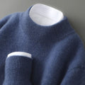 Women's Mock-Neck Cashmere Sweater in Blue