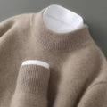 Women's Mock-Neck Cashmere Sweater in Brown