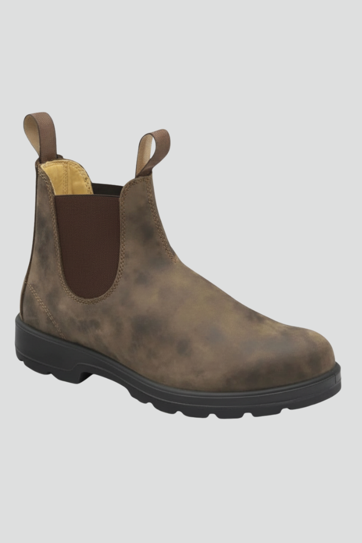 Women's Cushioned Pull-On Chelsea Boots in Black / Brown