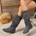 Tess — Women's Comfort Flat Slouch Mid-Calf Boots